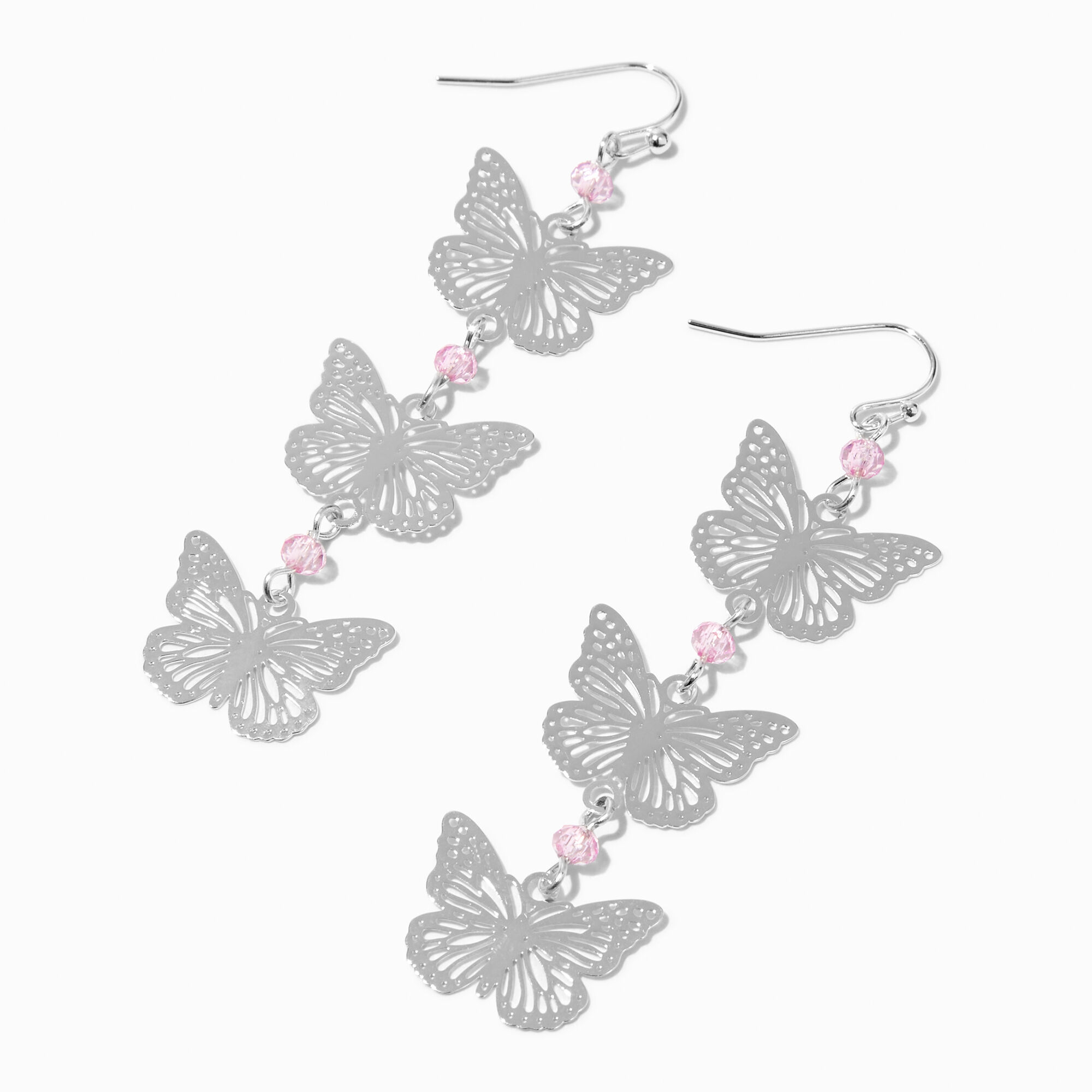 Sterling Silver Sparkly Butterfly Earrings - Silver | Ebru Jewelry | Wolf &  Badger